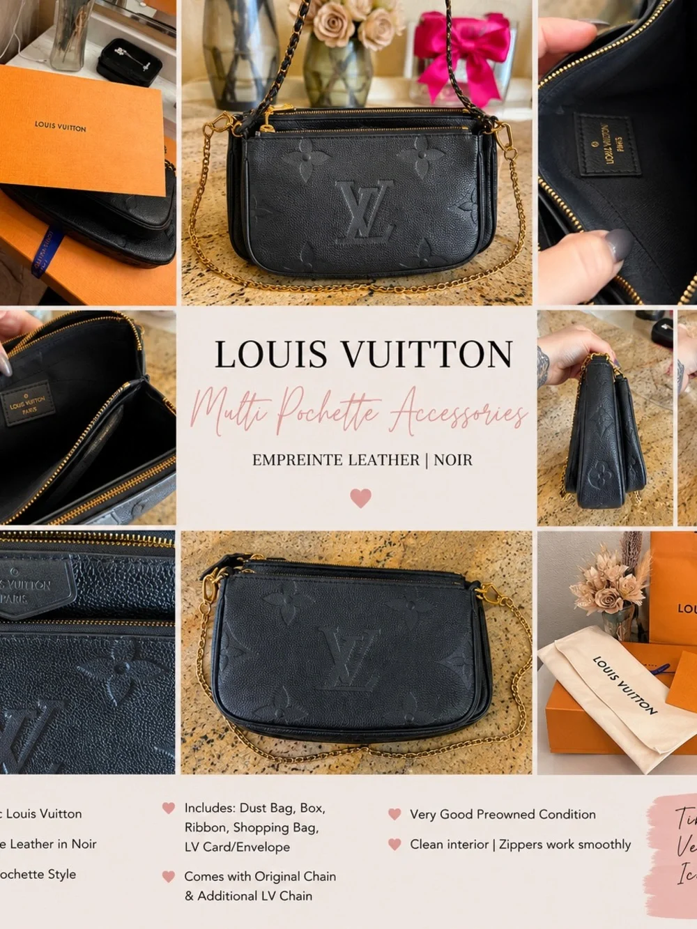 Louis Vuitton Multi Pochette Accessoires – Black Monogram Empreinte | M80399